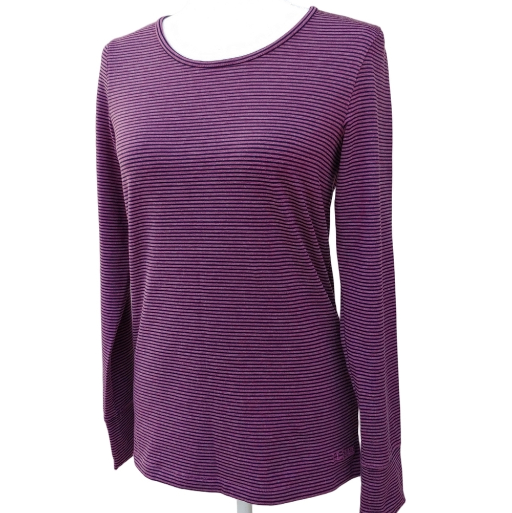 L.L.Bean Striped Purple Women's Long Sleeve Tee Women's size Small